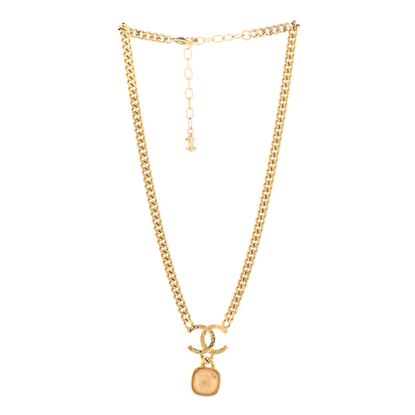 Metal Natural Stones CC Necklace Gold