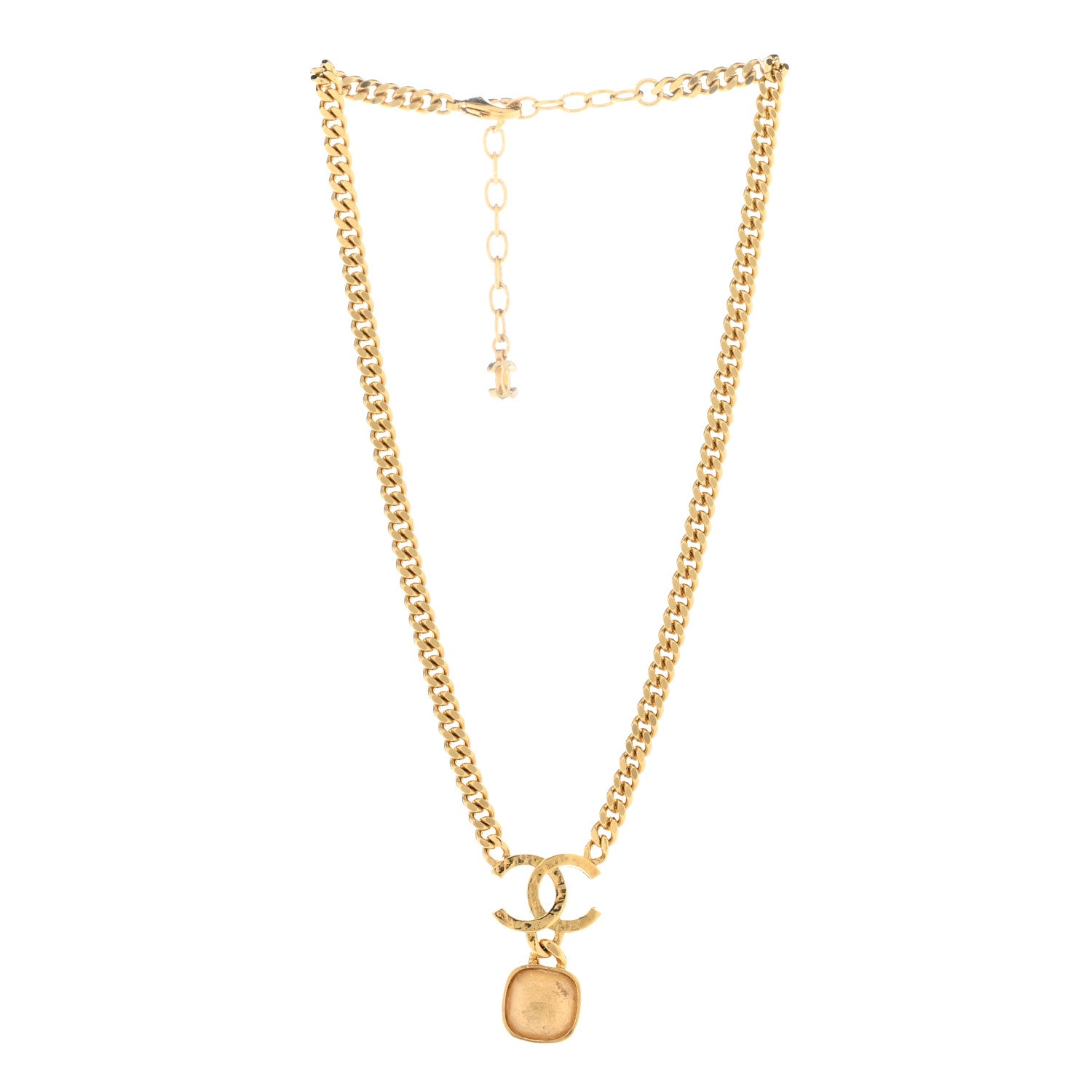 Chanel Metal Natural Stones CC Necklace Gold 3 of 6