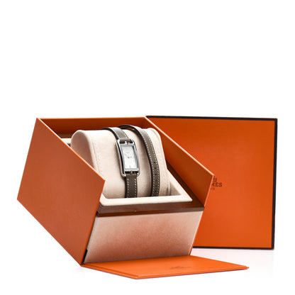Hermes Stainless Steel Swift 20mm Nantucket Double Tour Quartz Watch Etoupe 5 of 5