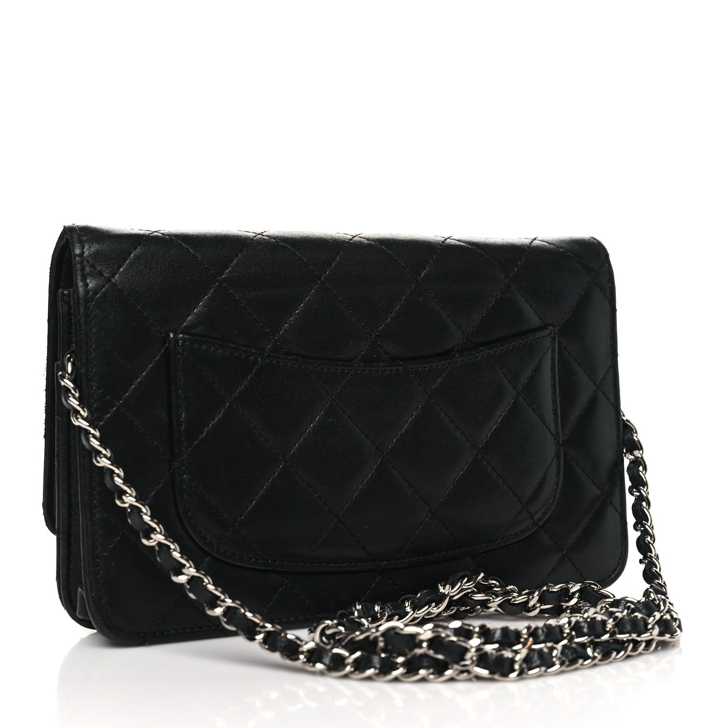 Chanel Lambskin Quilted Wallet On Chain WOC Black 3 of 11