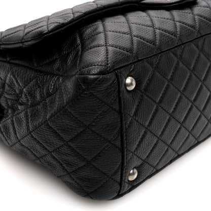 Chanel Grained Calfskin Quilted XXL Travel Flap Bag Black 8 of 9