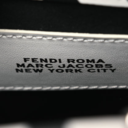 Fendi X MARC JACOBS Vitello King Plexiglass Logo Print Mini Fendi Sunshine Shopper Tote Black White 6 of 14
