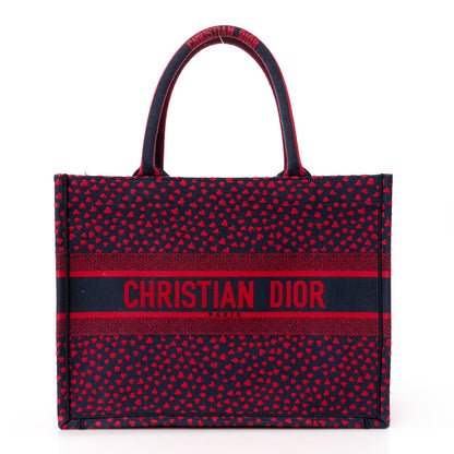 Christian Dior Canvas Embroidered Pop Heart I Love Paris Medium Book Tote Red Multicolor 1 of 12
