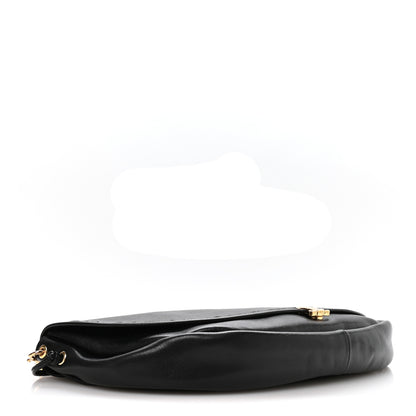 Celine Shiny Lambskin Soft Triomphe Half Moon Bag Black 4 of 10