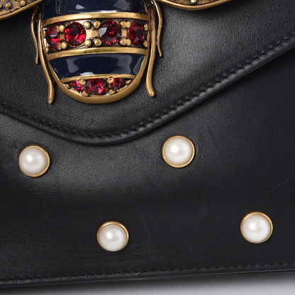 Gucci Nappa Pearl Studded Mini Queen Margaret Broadway Shoulder Bag Black 9 of 10