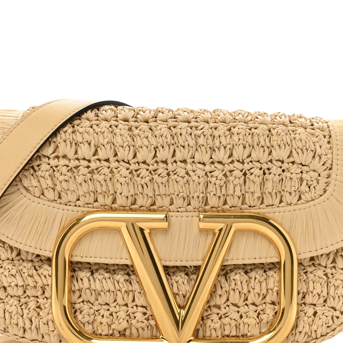 Raffia Braided Supervee Crossbody Bag Beige