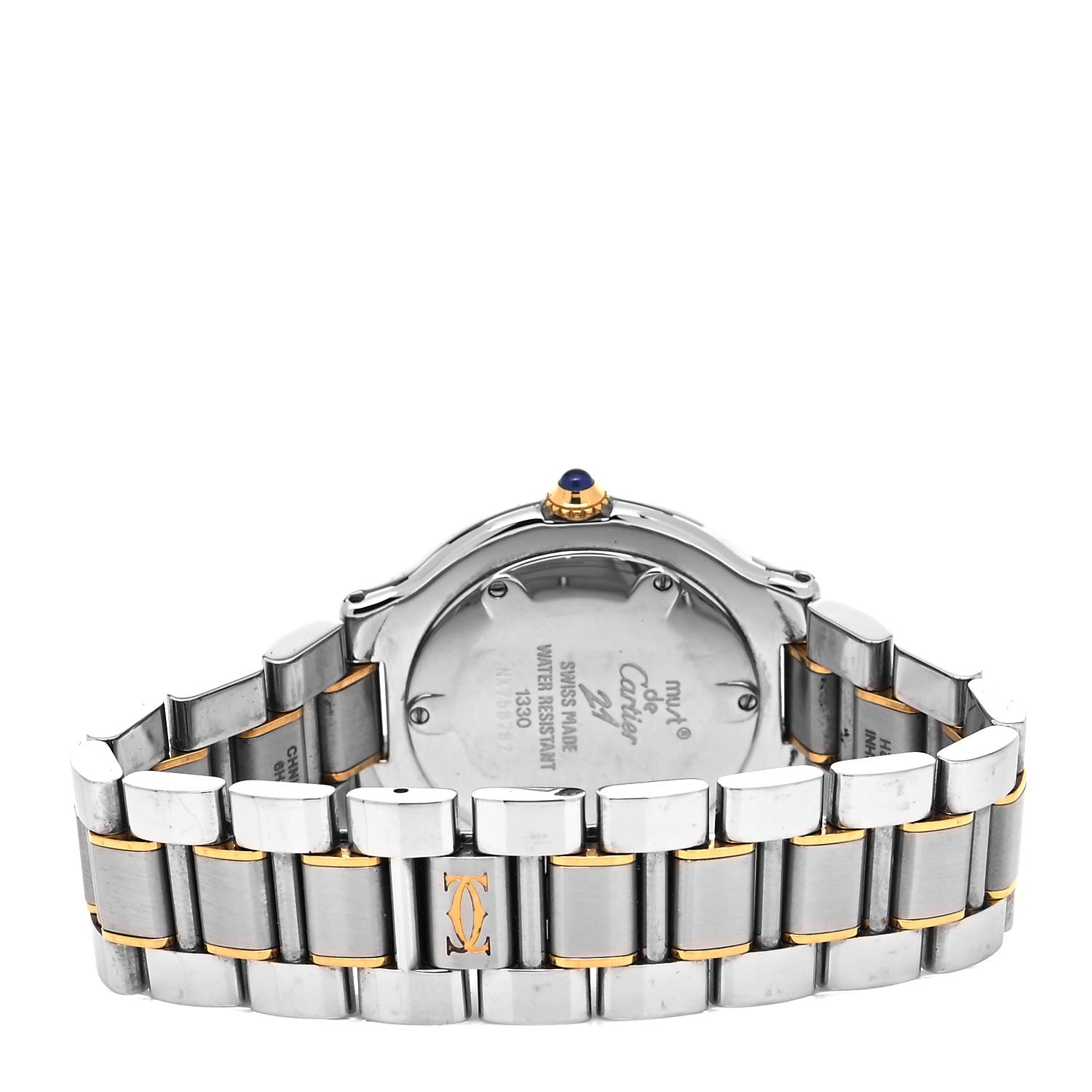 Cartier Stainless Steel 18K Yellow Gold 31mm Must De 21 Quartz Watch 3 of 4
