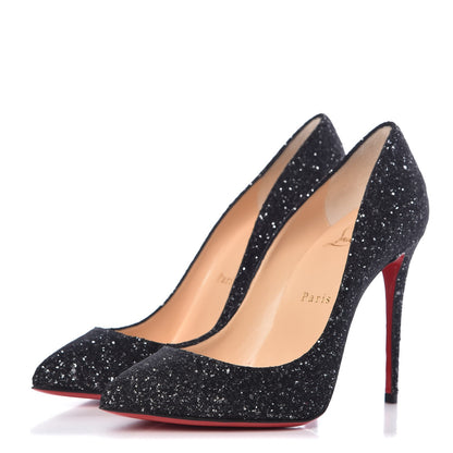 Christian Louboutin Glitter Resille Pigalle Follies 100 Pumps 37.5 Black 3 of 8