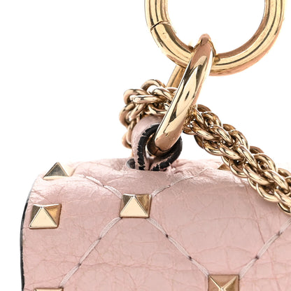 Valentino Garavani Craquele Nappa Medium Rockstud Spike Shoulder Bag Water Rose 16 of 18