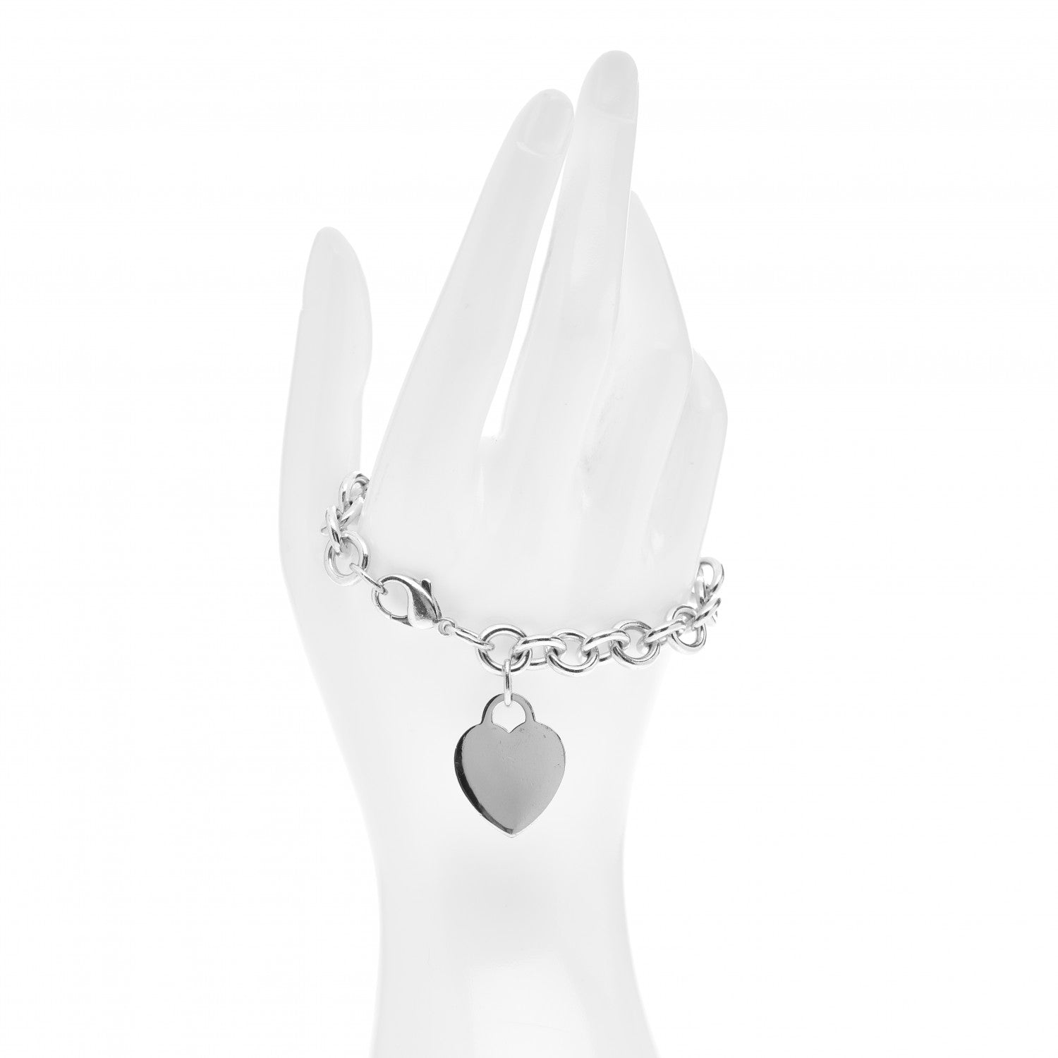 Tiffany Sterling Silver Heart Tag Charm Bracelet 2 of 4