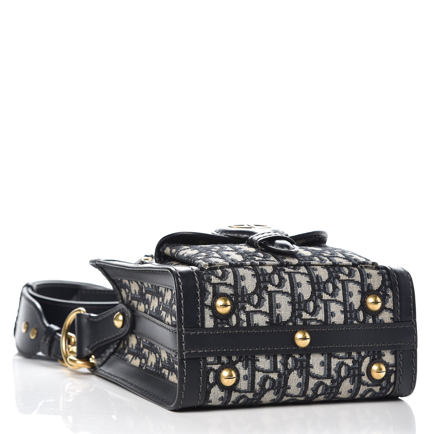 Christian Dior Oblique Mini Tote Bag Blue 4 of 9