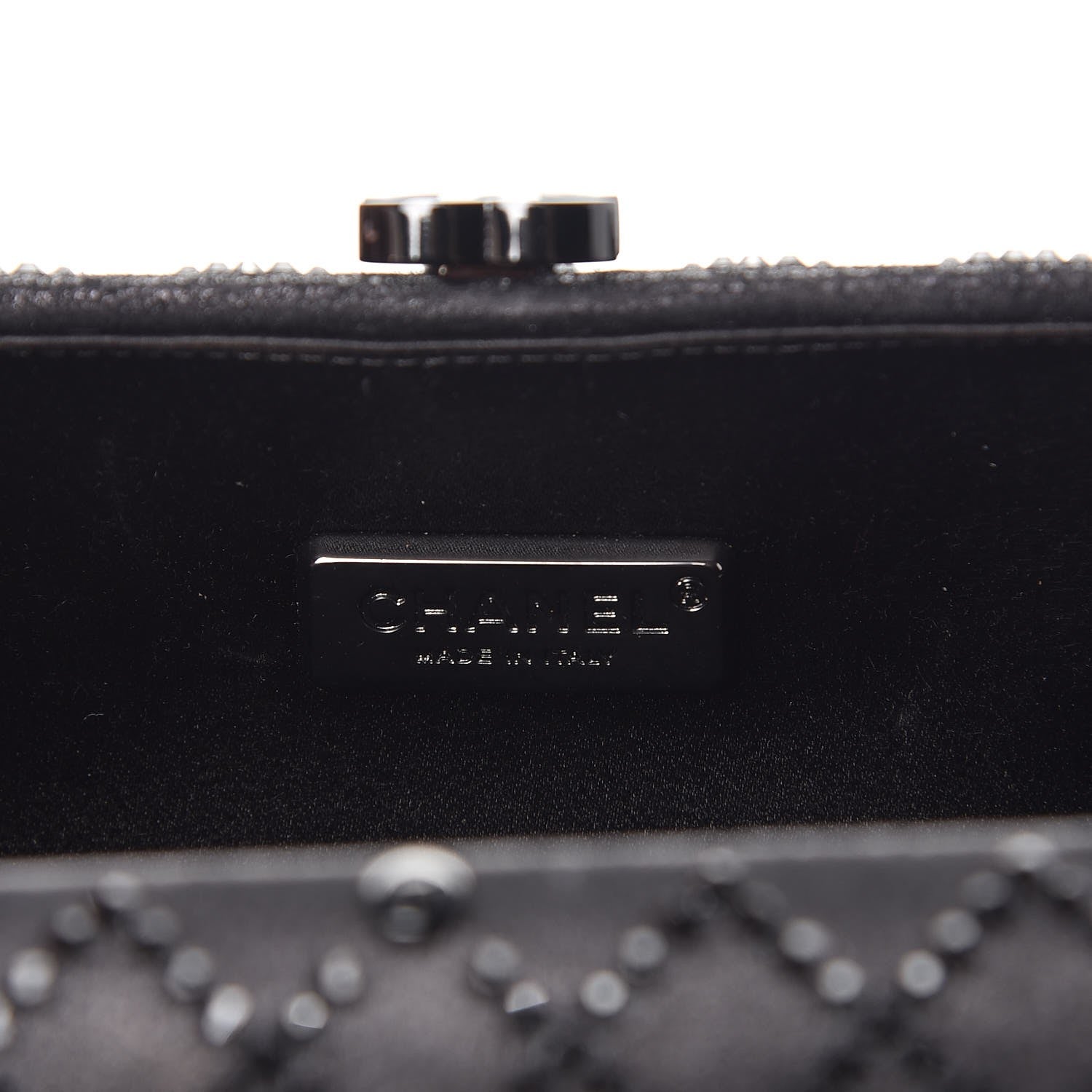 Chanel Iridescent Lambskin Crystal Quilted Clutch Black 6 of 10