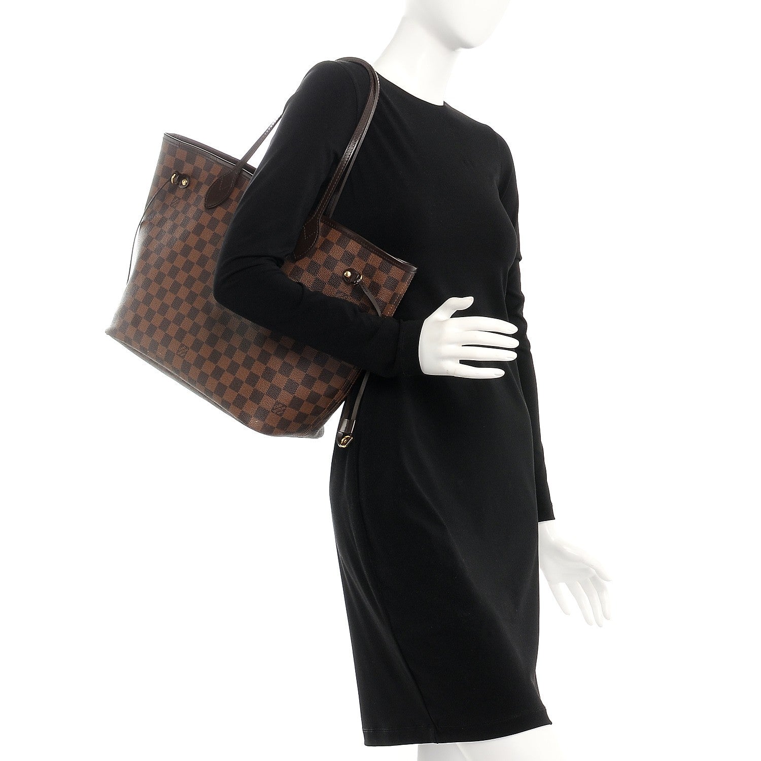 Louis Vuitton Damier Ebene Neo Neverfull MM Rose Ballerine 2 of 17
