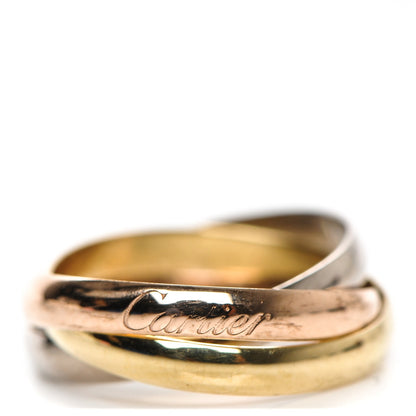 Cartier 18K Pink Yellow White Gold Small Trinity Ring 49 4.75 1 of 7