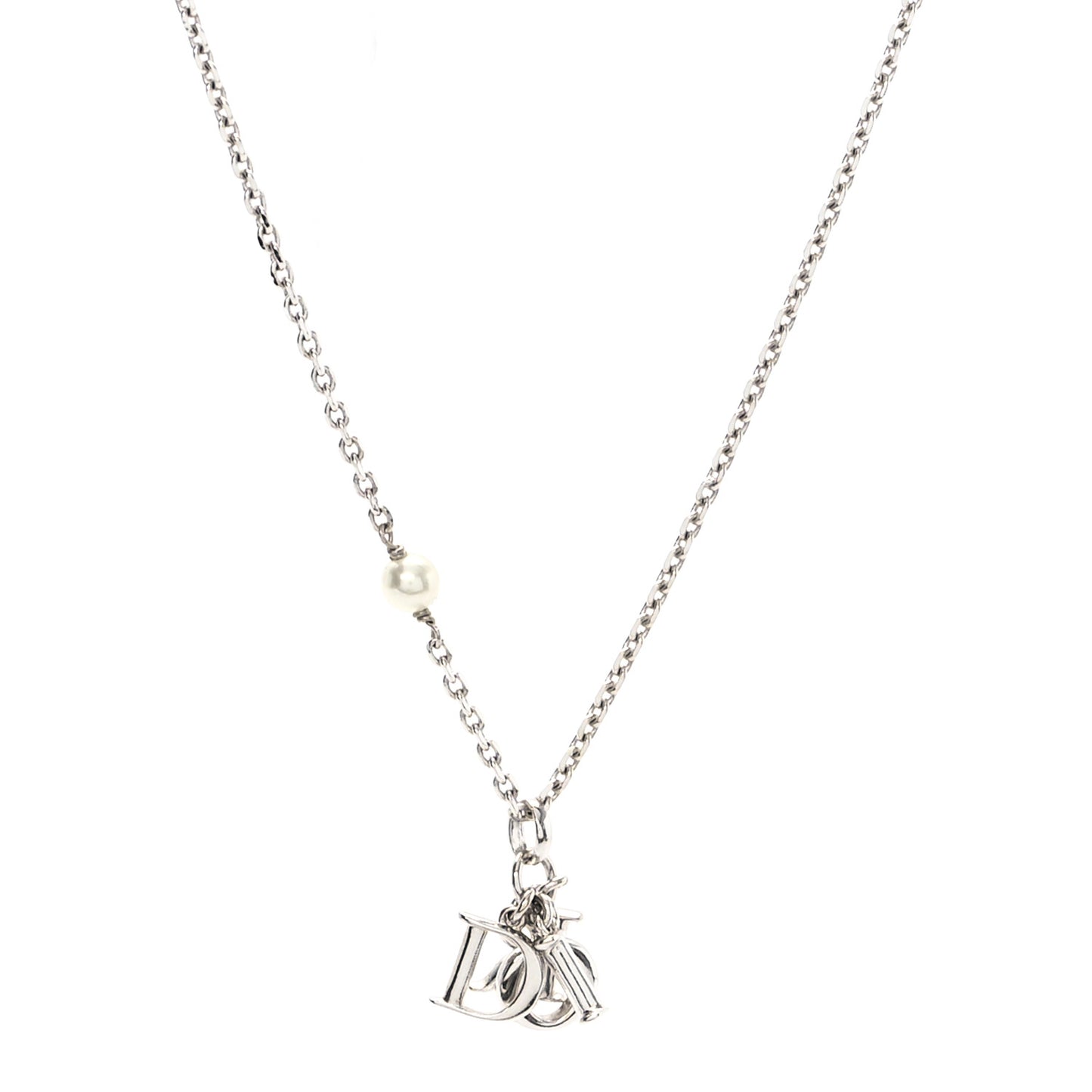 Pearl Logo Necklace Silver