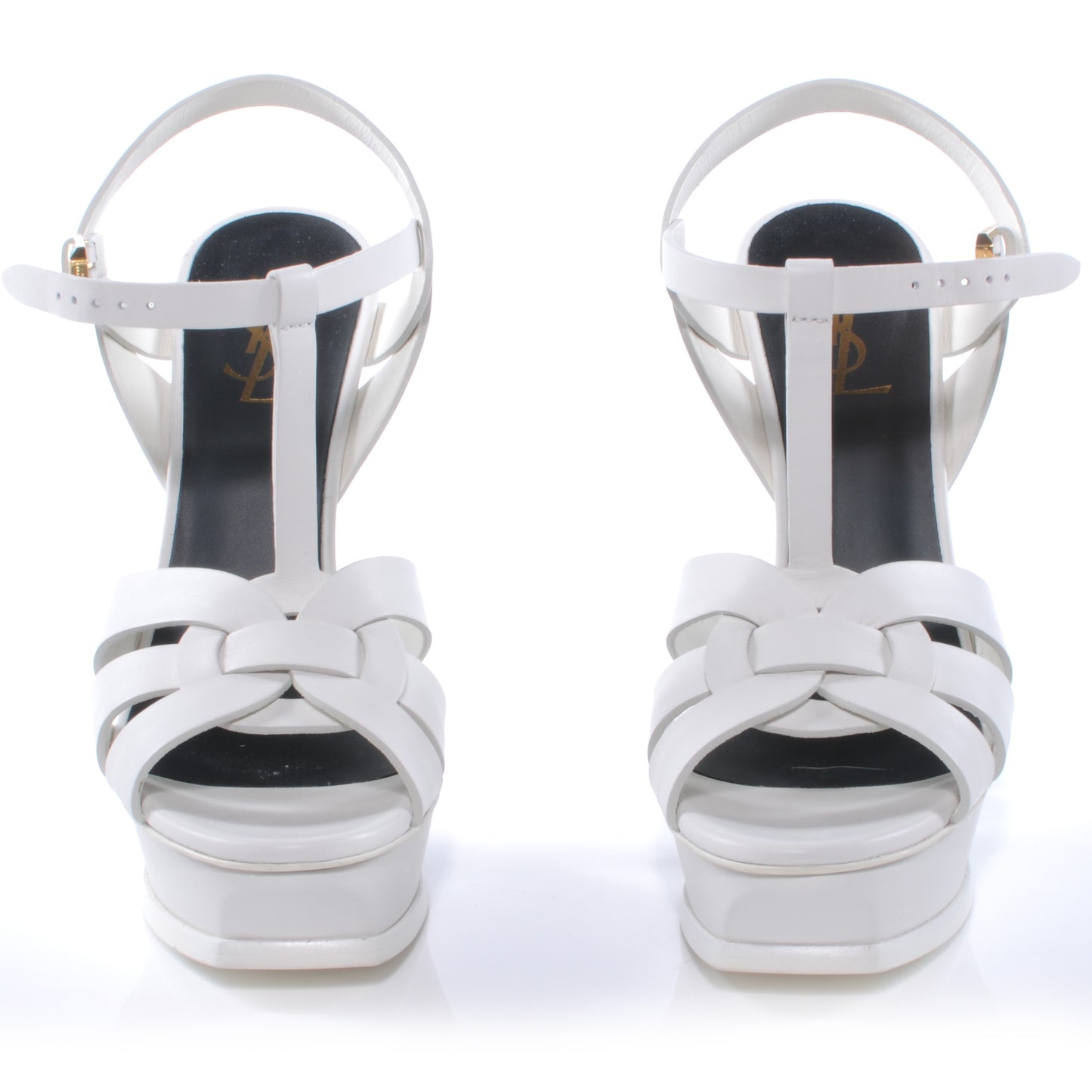 Leather Tribute Platform Sandals 39 White
