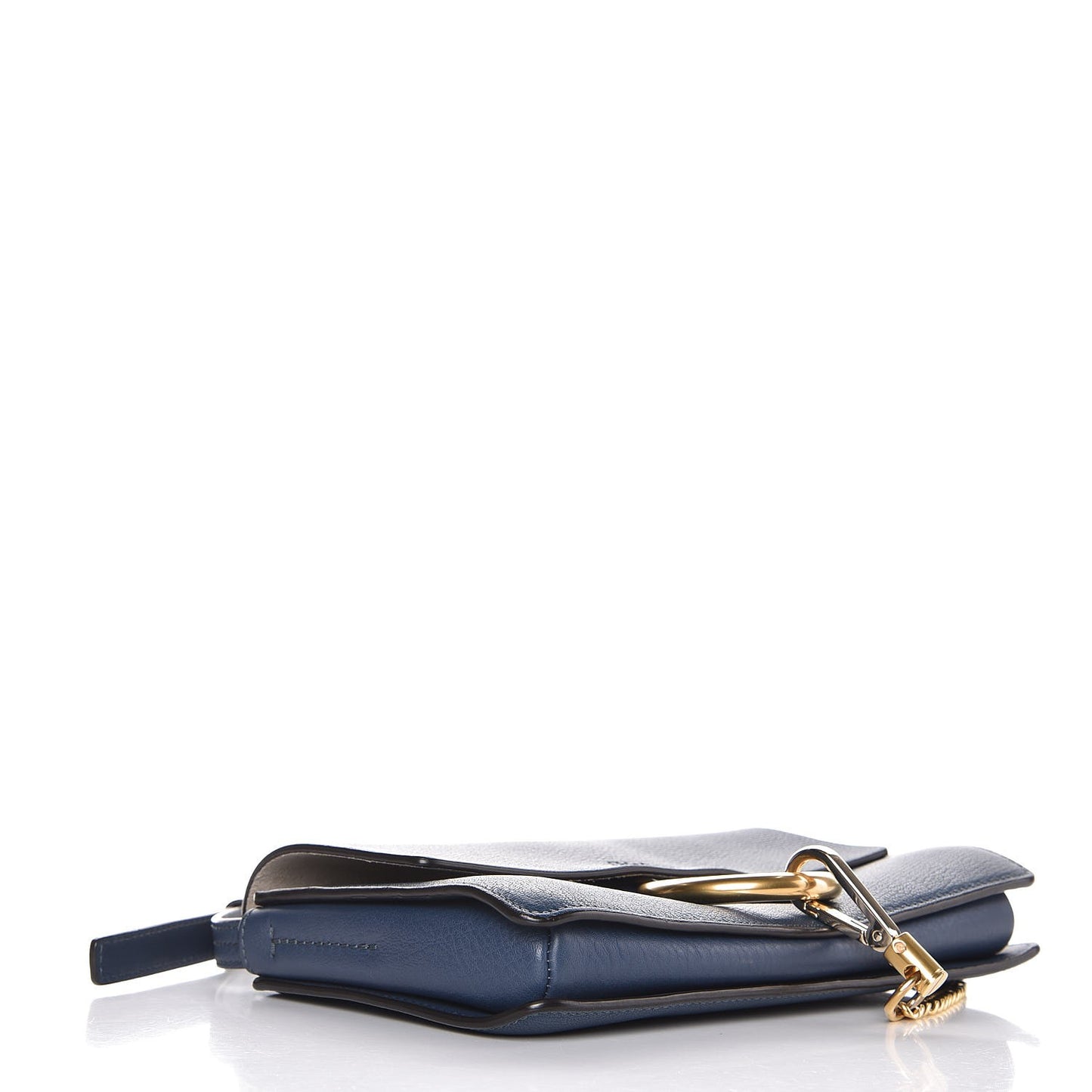 Goatskin Small Faye Shoulder Bag Denim Blue