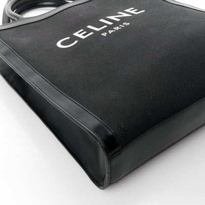 Celine Canvas Calfskin Small Vertical Cabas Black 9 of 11