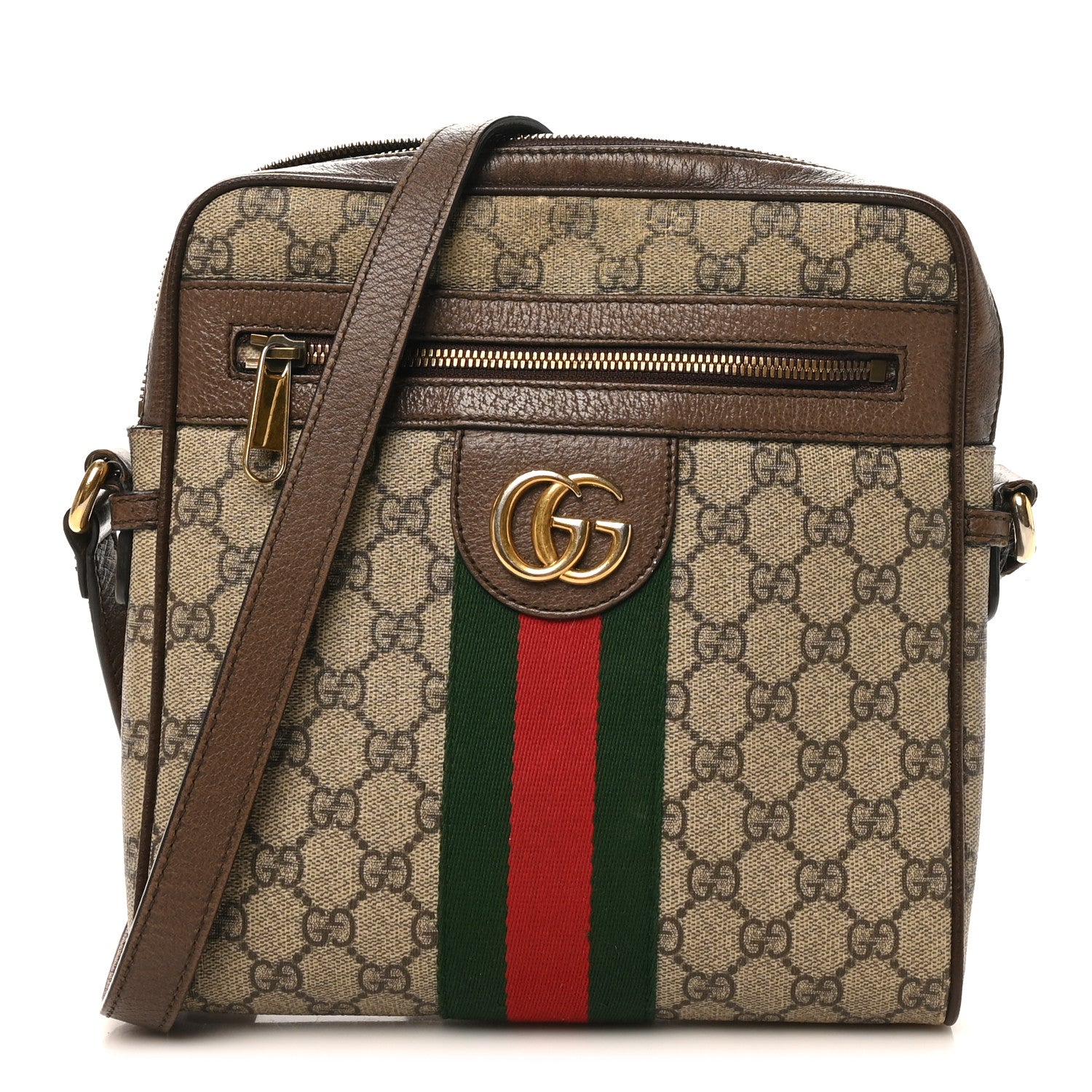 Gucci GG Supreme Monogram Web Small Ophidia Messenger Bag Brown 1 of 12