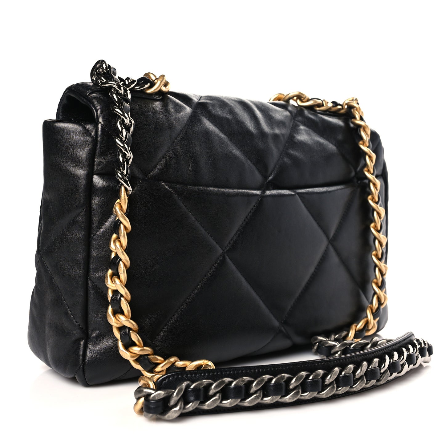 Lambskin Quilted Large Chanel 19 Flap Black
