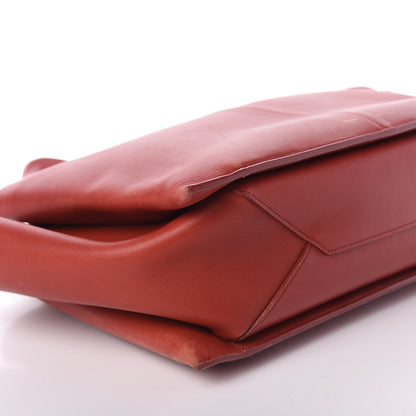 Celine Calfskin Medium Tri-Fold Bag Red Wood 6 of 11
