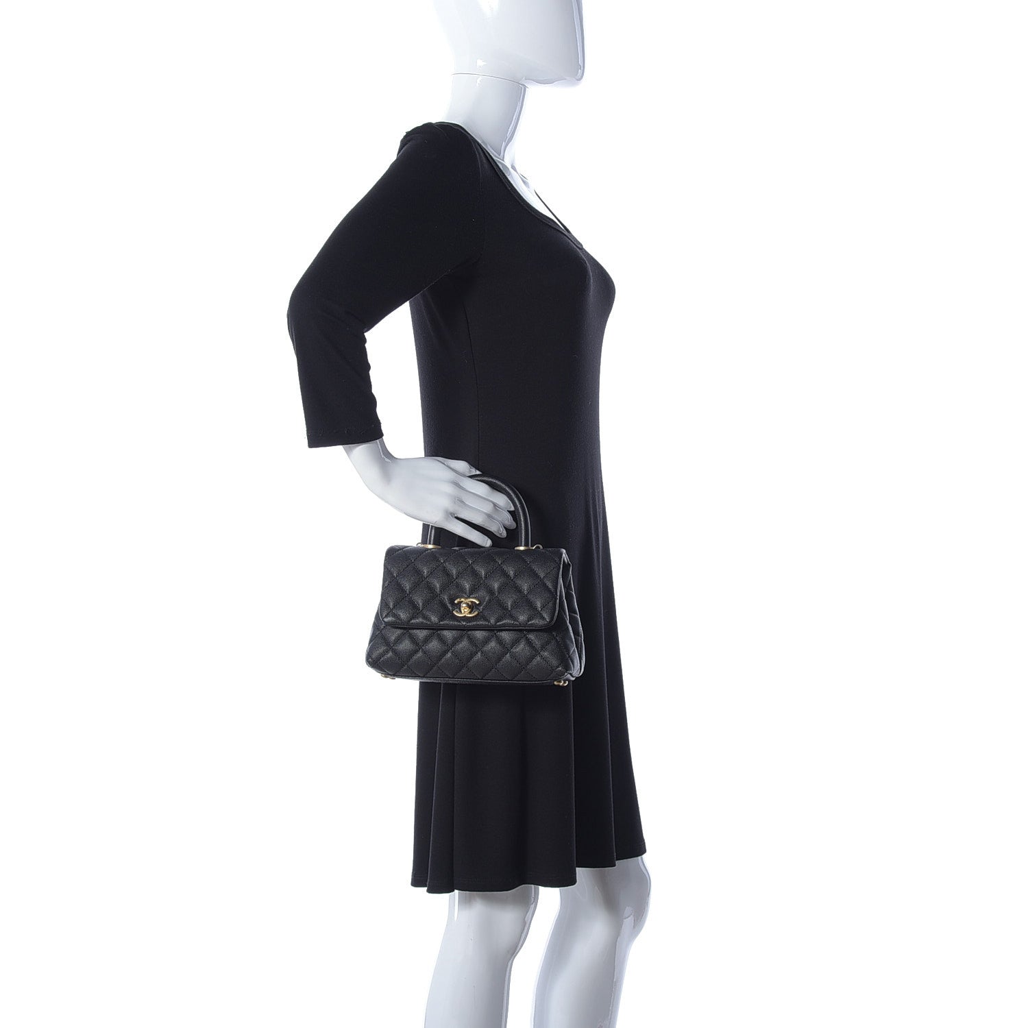 Chanel Caviar Quilted Mini Coco Handle Flap Black 3 of 11