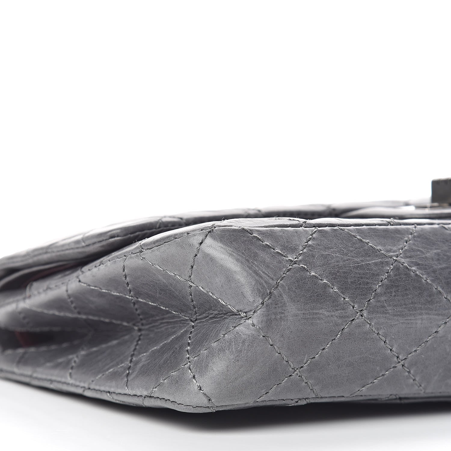 Chanel Aged Calfskin Quilted 50th Anniversary 2.55 Reissue 225 Flap Gris 5 of 12