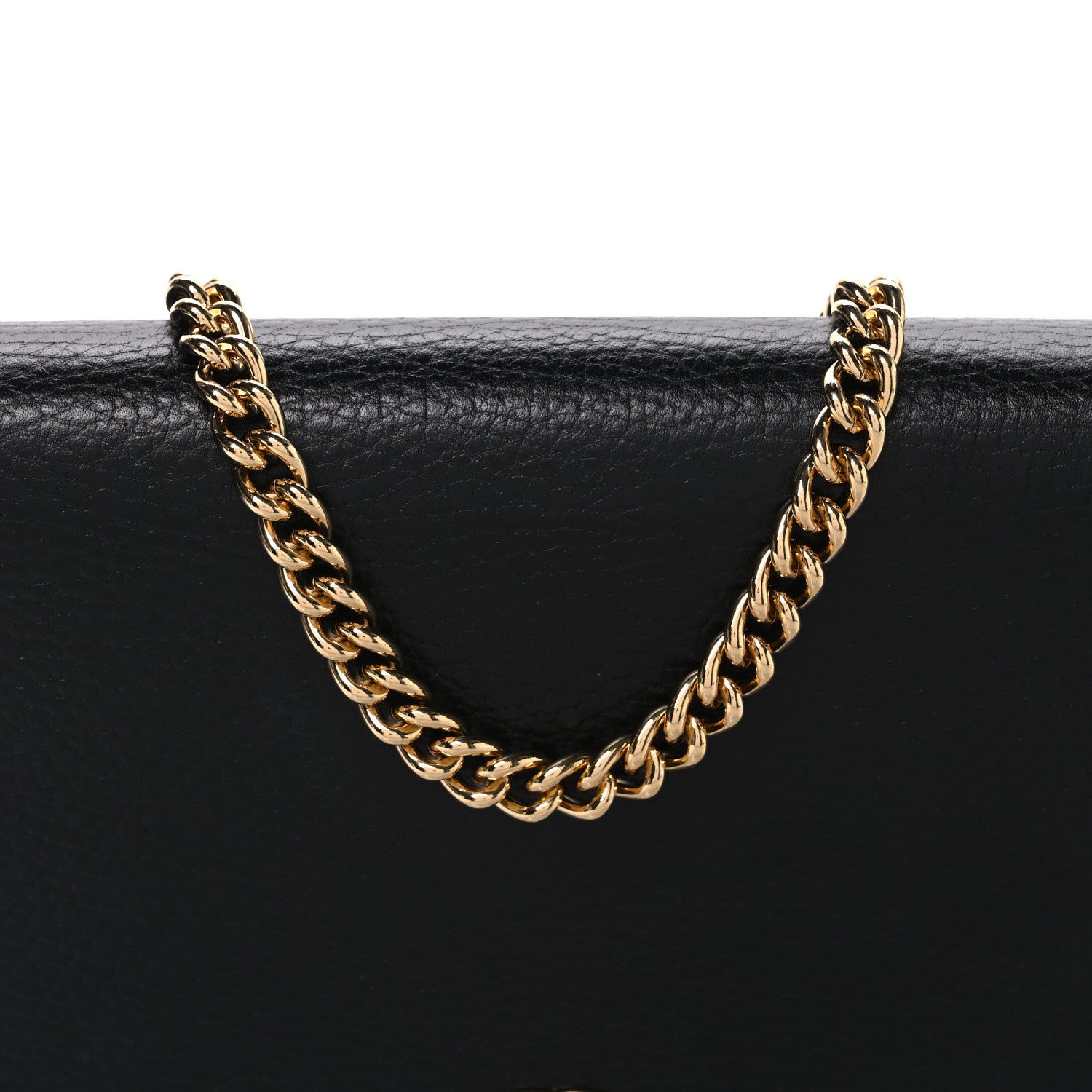 Gucci Calfskin Mini GG Marmont Chain Wallet Black 7 of 9