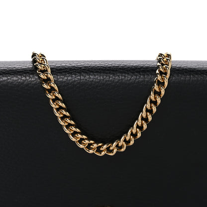 Gucci Calfskin Mini GG Marmont Chain Wallet Black 7 of 9