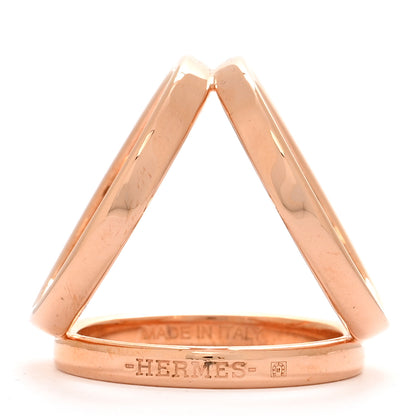 Hermes Permabrass Rose Gold Plated Trio Scarf Ring 1 of 5
