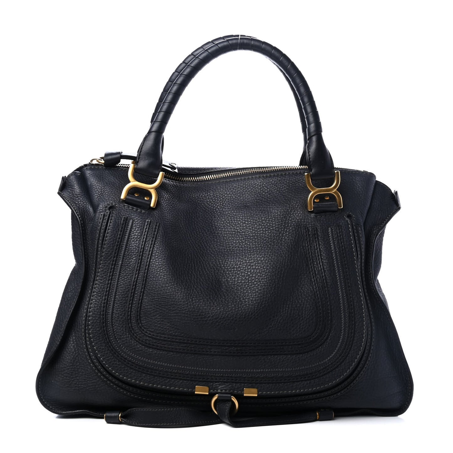 Calfskin Large Marcie Satchel Royal Navy