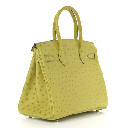 Hermes Ostrich Birkin 30 Vert Anis 3 of 12