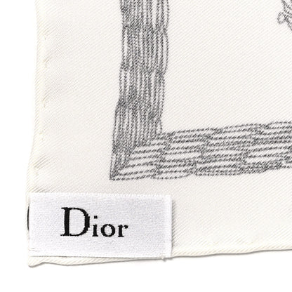 Christian Dior Silk La Force Square Scarf White Multicolor 4 of 6