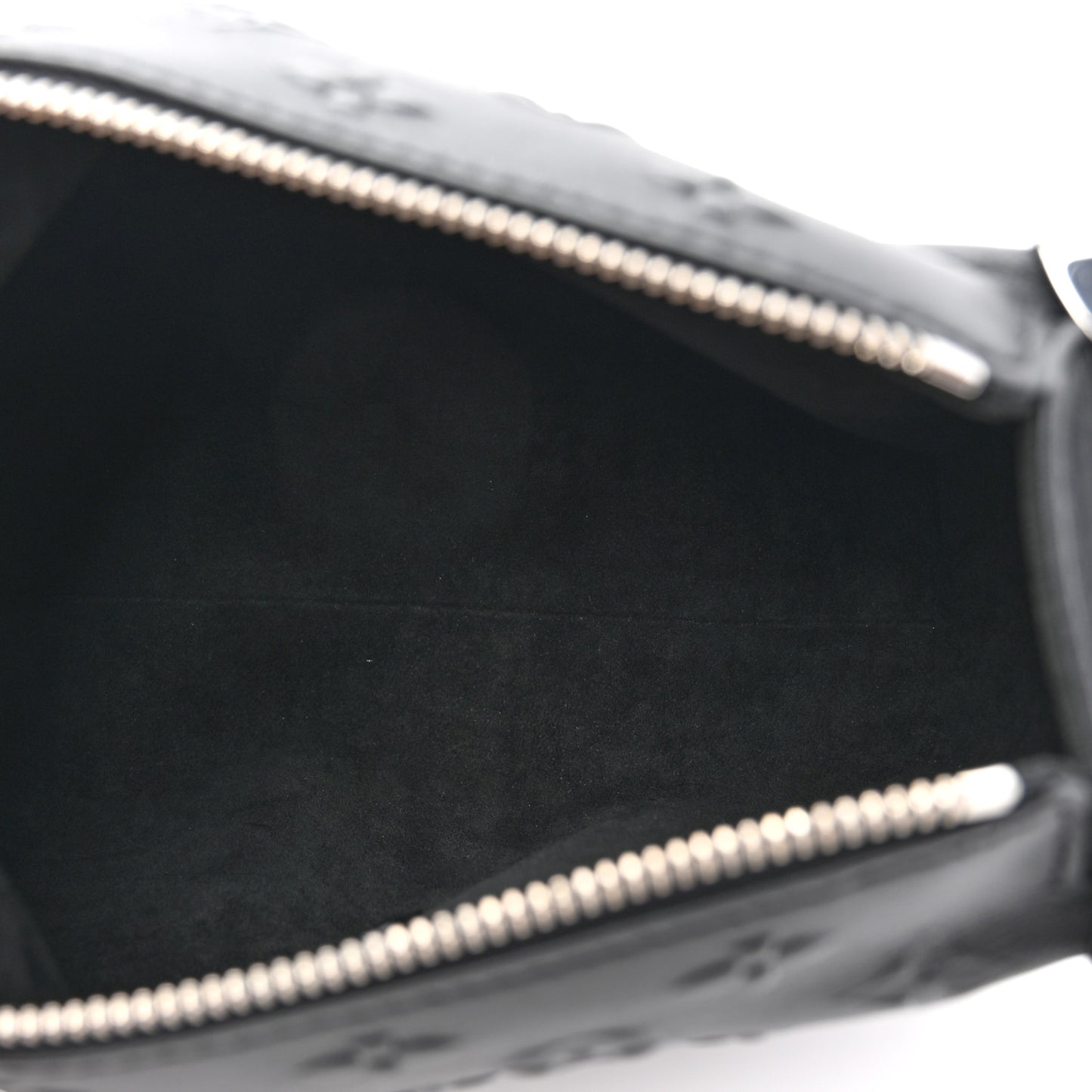 Calfskin Debossed Monogram Side Trunk Black