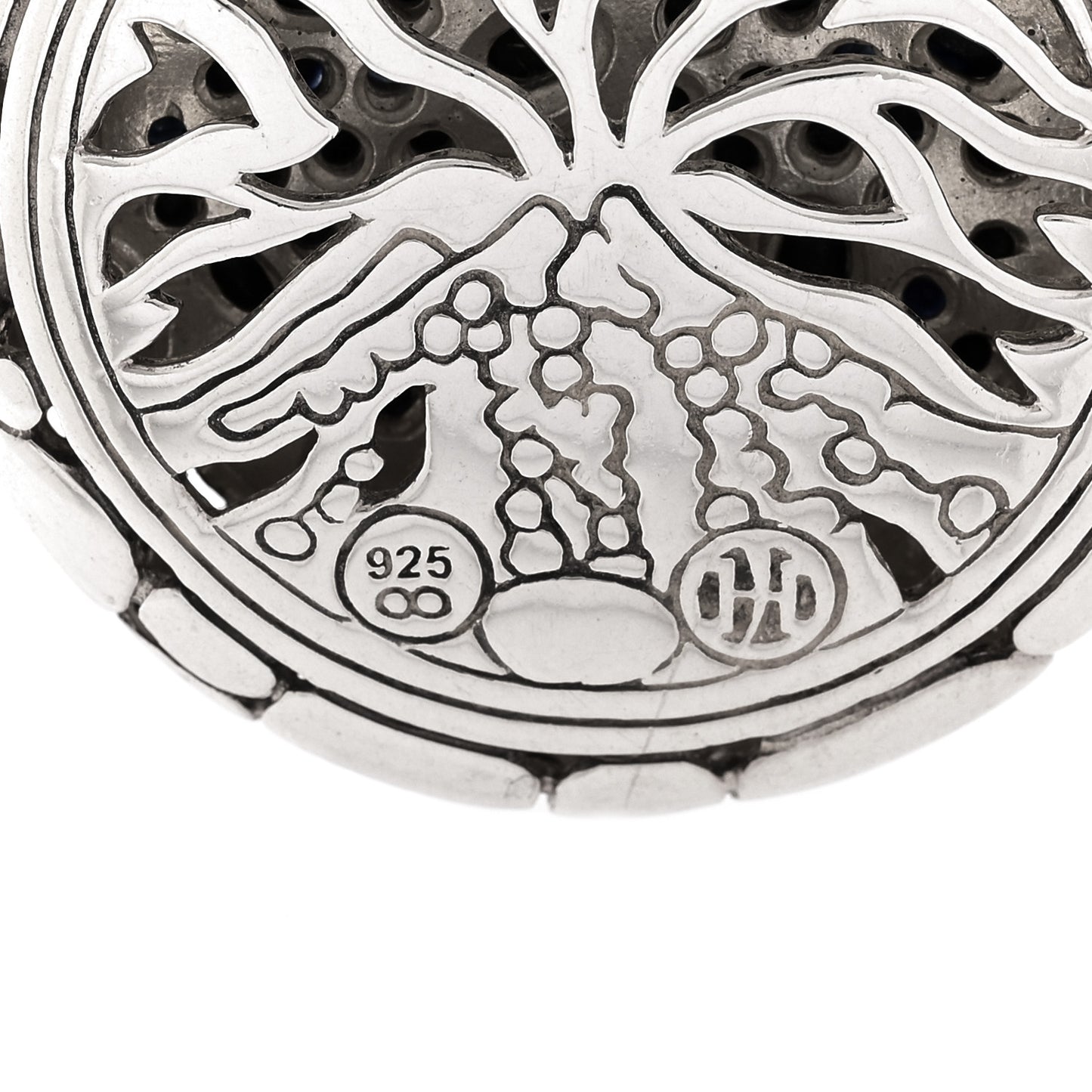 Sterling Silver Black Sapphire Kali Lavafire Pendant Necklace