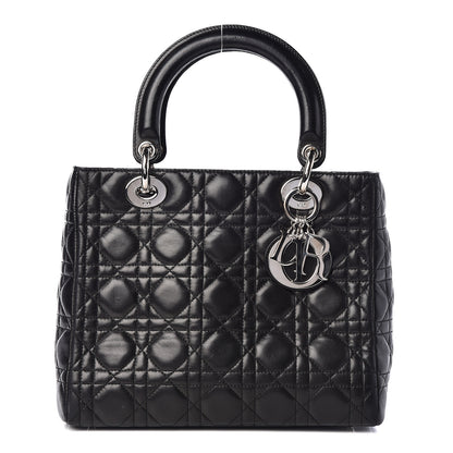 Christian Dior Lambskin Cannage Medium Lady Dior Black 1 of 12
