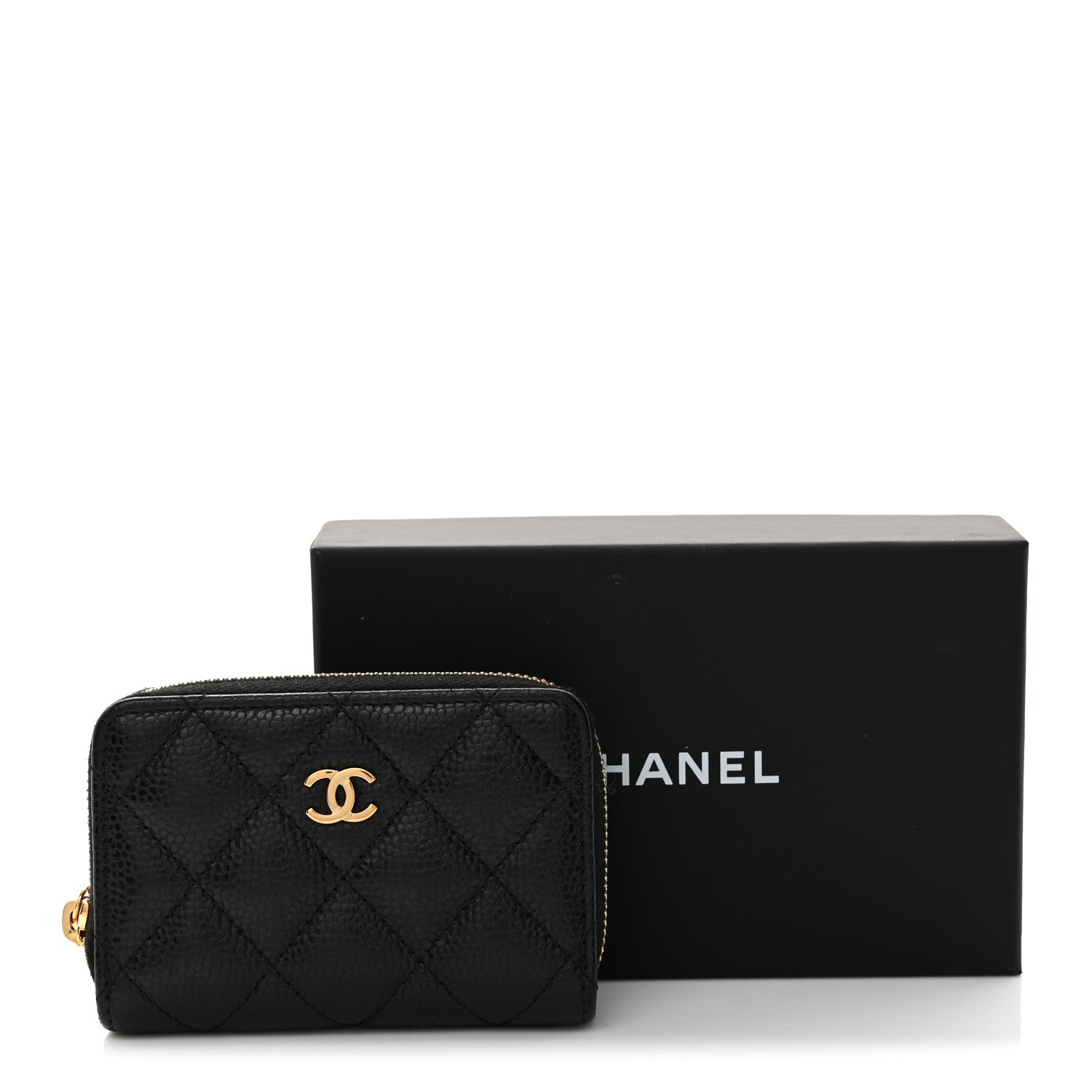 Chanel Caviar Quilted Zip Coin Purse Black 9 of 9