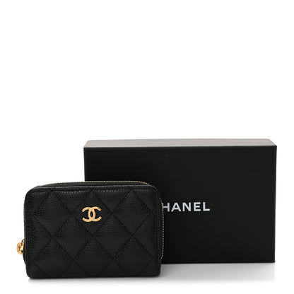 Chanel Caviar Quilted Zip Coin Purse Black 9 of 9