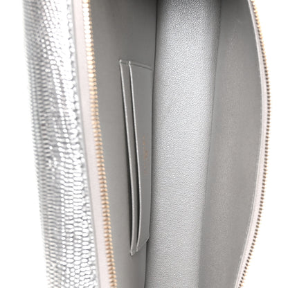 Chanel Lizard Embossed Calfskin Top Handle Slim Vanity With Chain Silvery 4 of 10