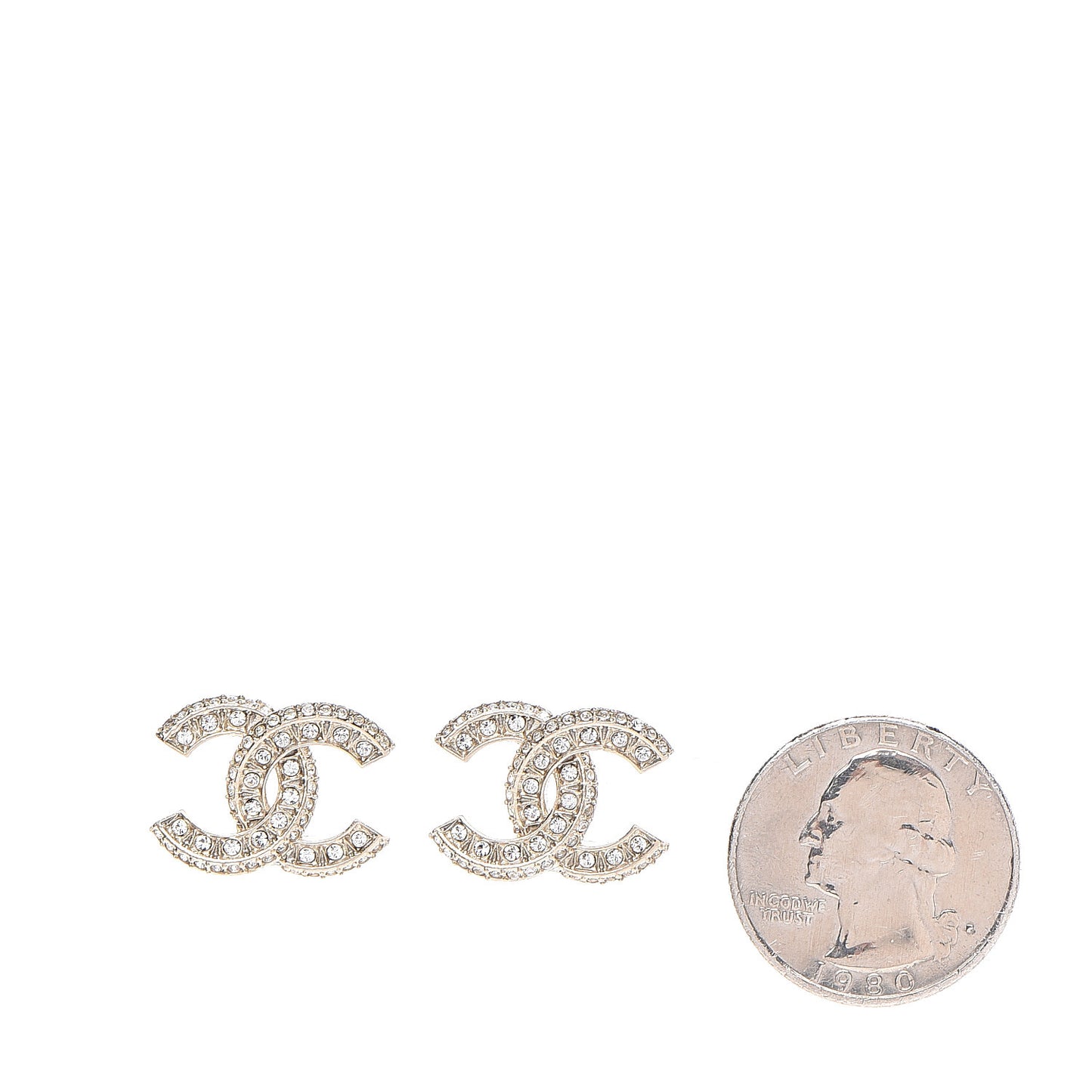 Crystal Timeless CC Earrings Light Gold