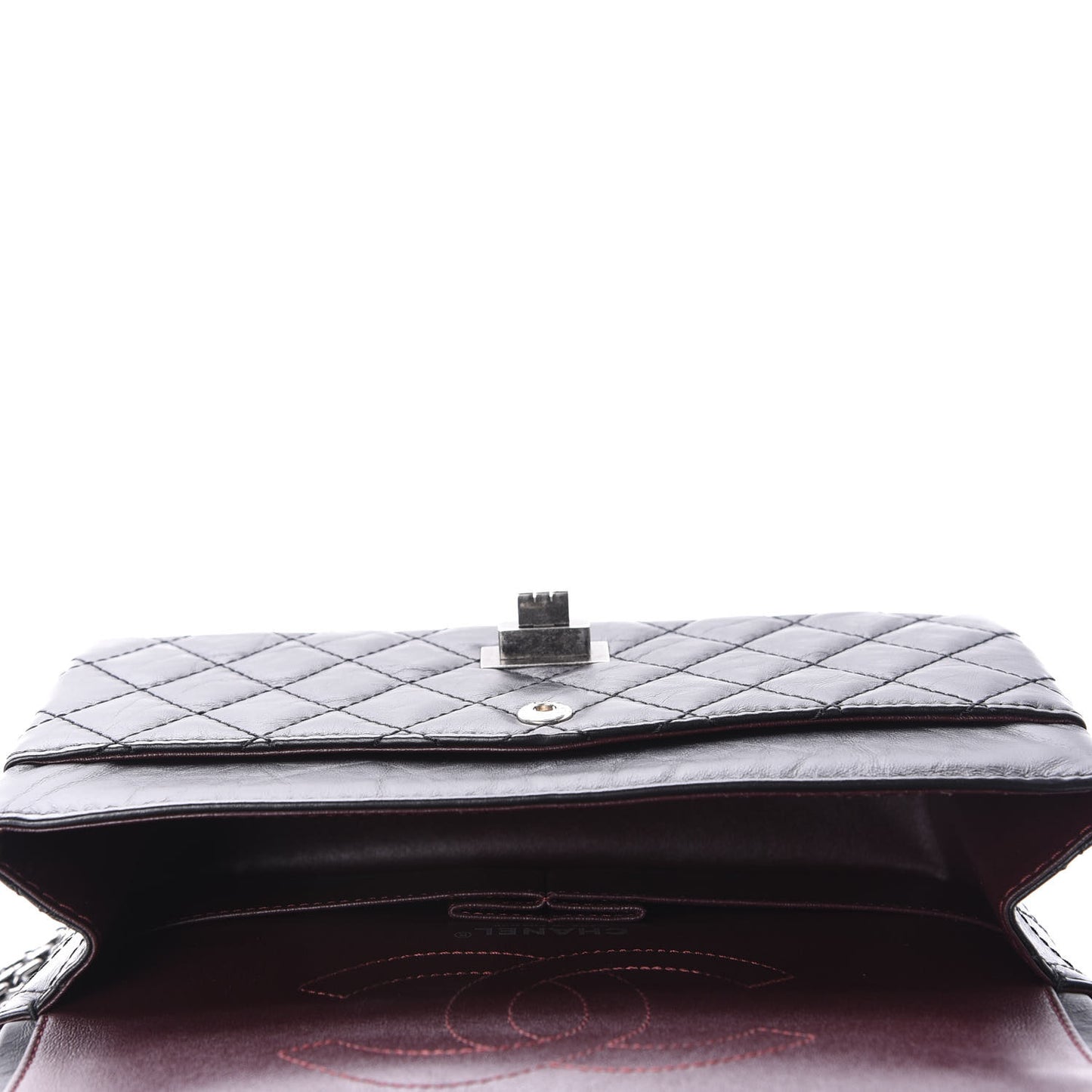Aged Calfskin Quilted 2.55 Reissue 225 Flap Black