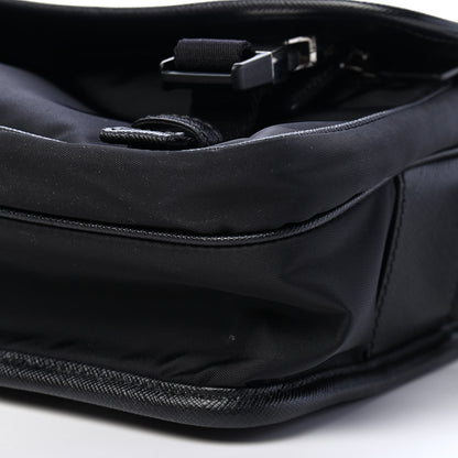 Prada Tessuto Nylon Saffiano Pocket Double Snap Buckle Messenger Shoulder Bag Black 7 of 7