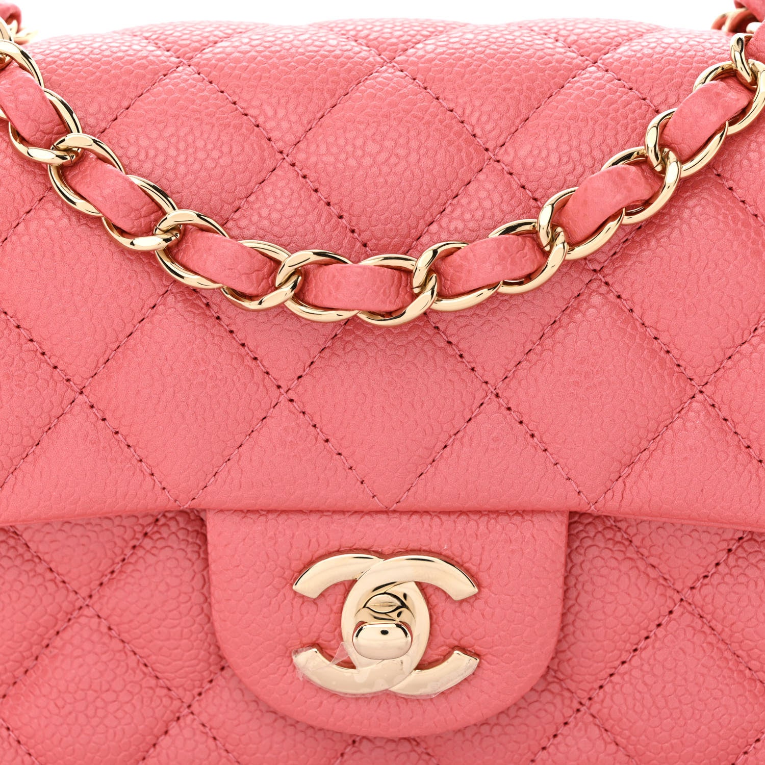 Chanel Caviar Quilted Mini Rectangular Flap Dark Pink 8 of 13