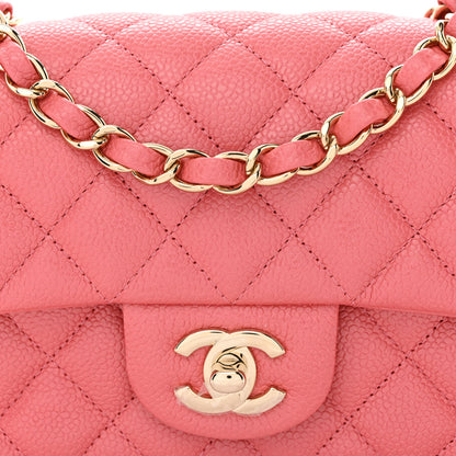 Chanel Caviar Quilted Mini Rectangular Flap Dark Pink 8 of 13