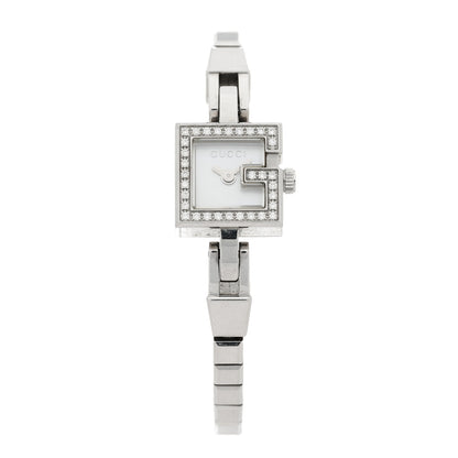 Gucci Stainless Steel Diamond Bezel Mother of Pearl 14mm 102 G-Mini Quartz Watch 1 of 4
