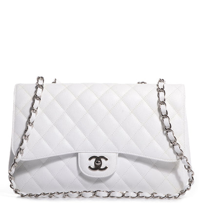 Chanel Caviar Jumbo Single Flap White 1 of 8
