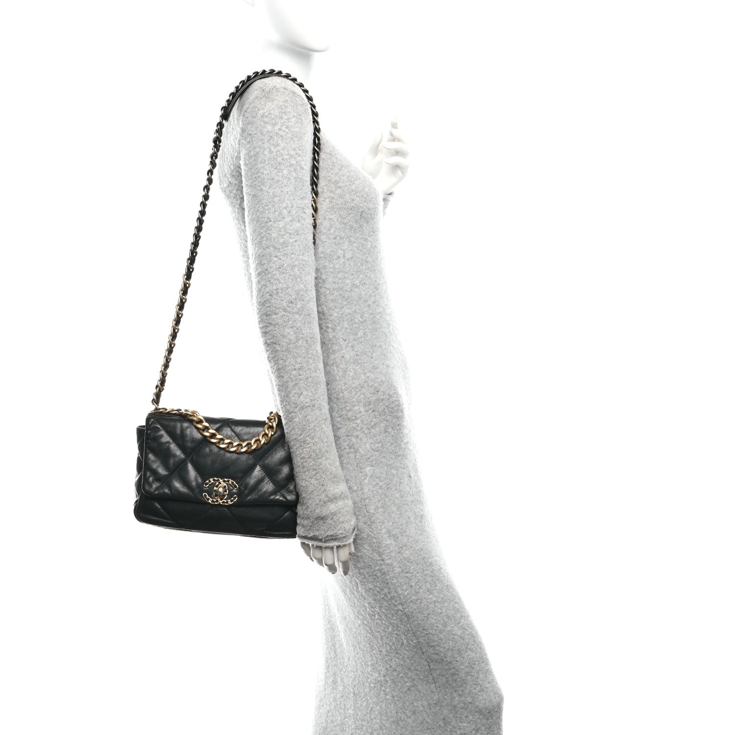 Chanel Lambskin Quilted Medium Chanel 19 Flap Black 2 of 10