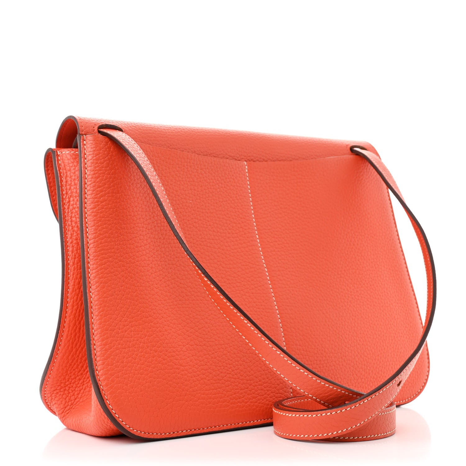 Hermes Taurillon Clemence Halzan 31 GM Orange 3 of 15