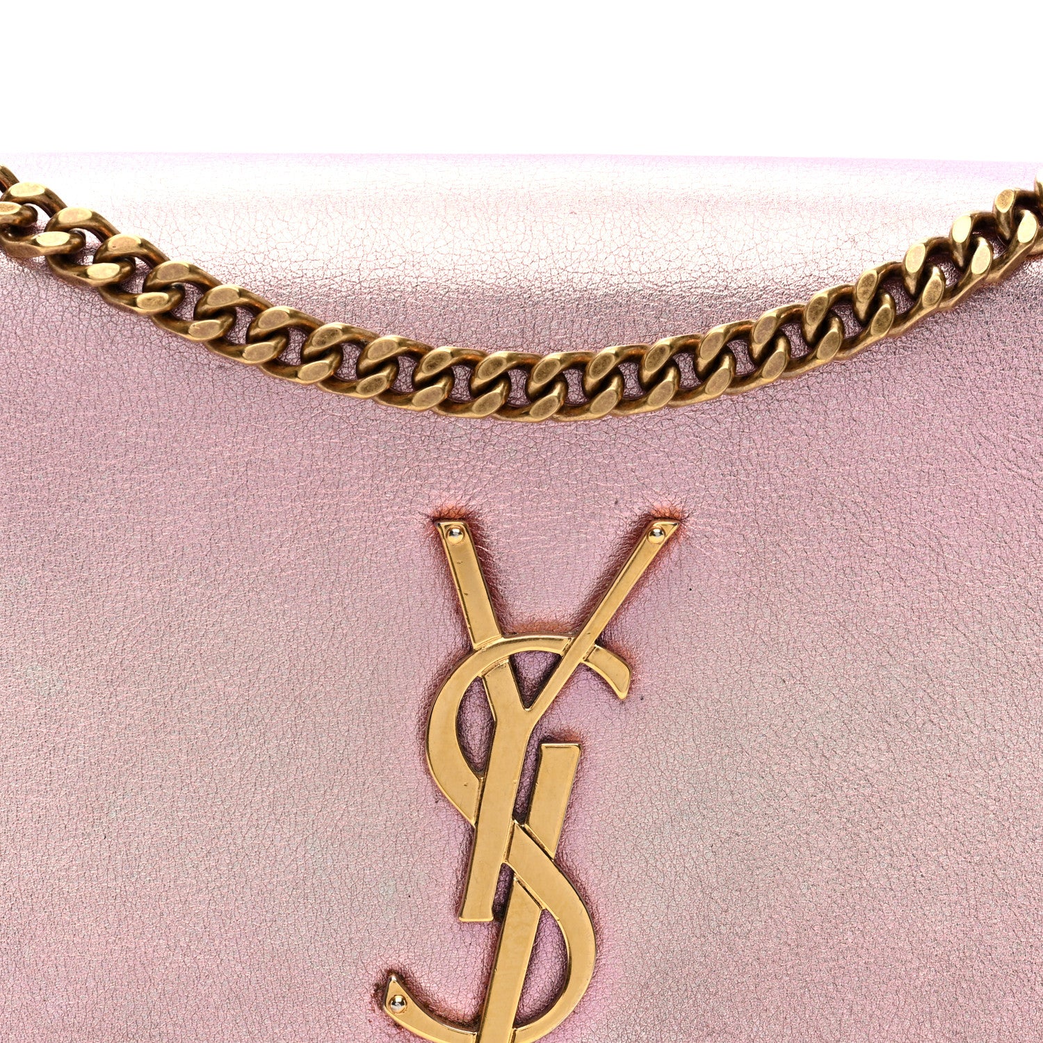 Saint Laurent Metallic Calfskin Small Classic Monogram Kate Tassel Satchel Pink 8 of 11