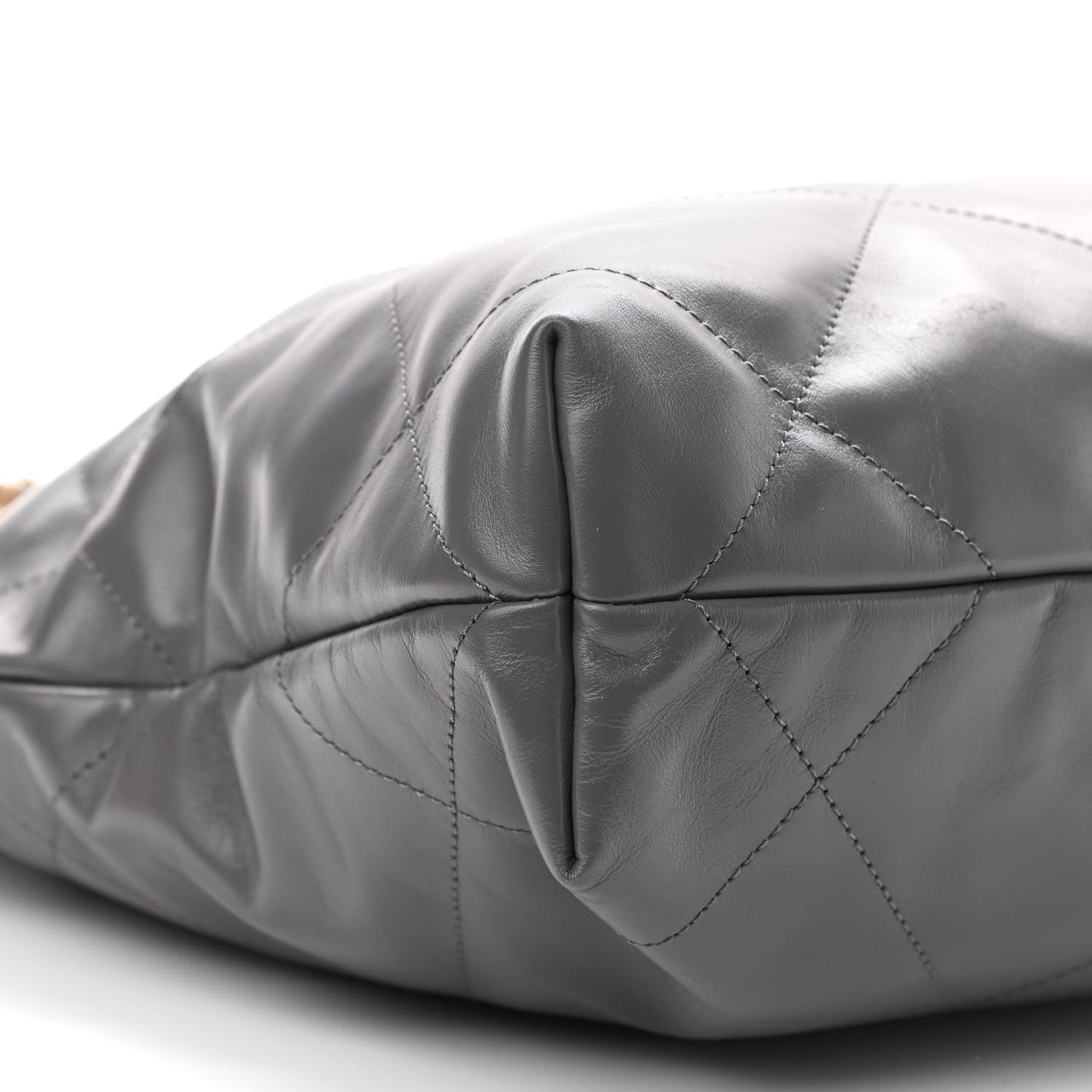 Shiny Calfskin Quilted Small Chanel 22 Grey